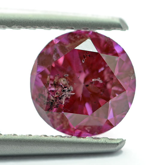 Pink Diamond, Round, Fancy Deep Purple Pink, 0.88 Carat
