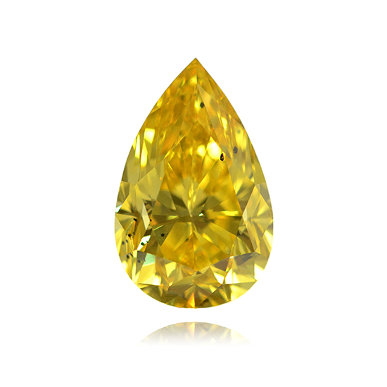 Yellow Diamond, Pear, Fancy Vivid Yellow, 0.94 Carat